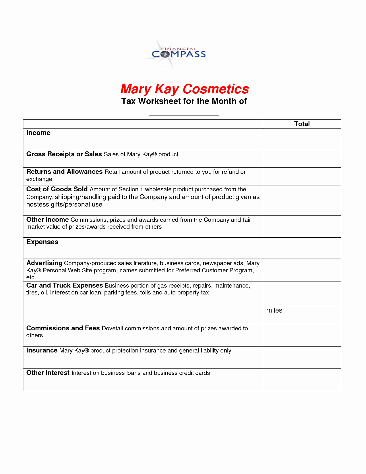 Mary Kay Customer Profile Template Beautiful Mary Kay Inventory for Taxes