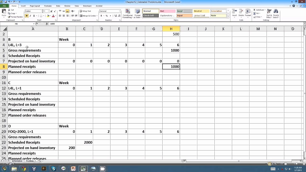 Master Production Schedule Template Excel Inspirational Master Resource Planning Example