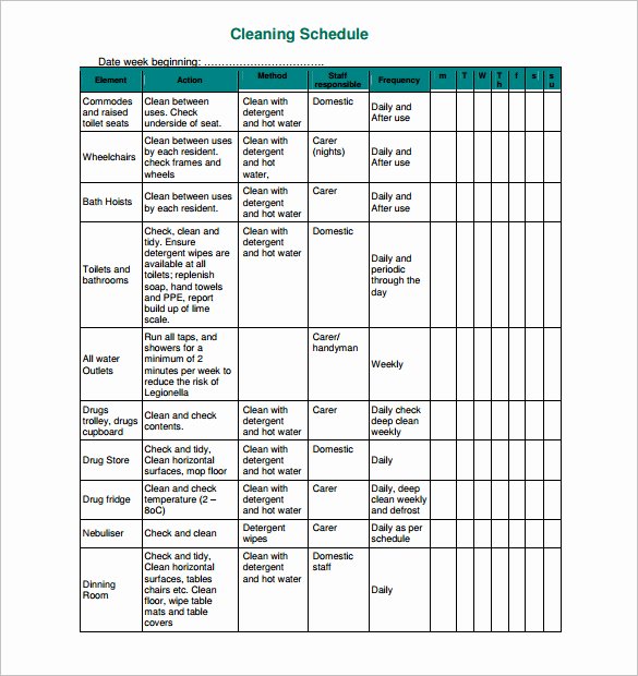 Master Schedule Template Elegant Cleaning Schedule Template 25 Free Sample Example