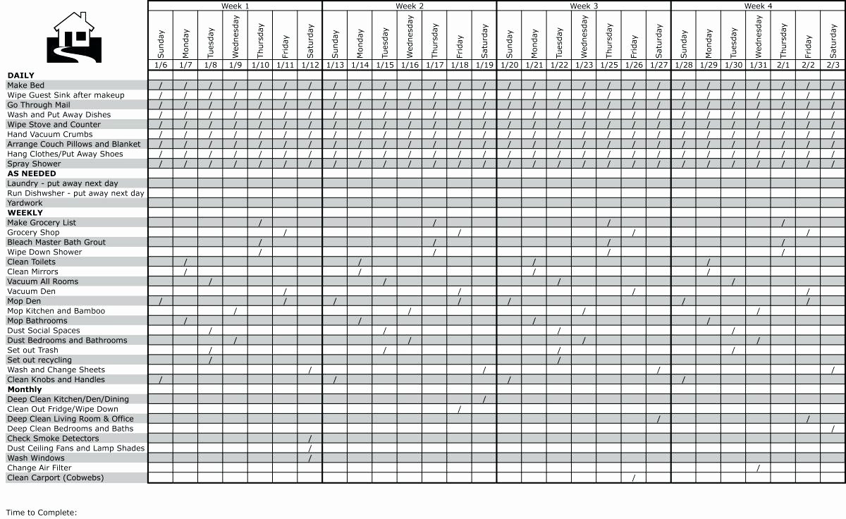 Master Schedule Template Elegant Master Cleaning Schedule Template