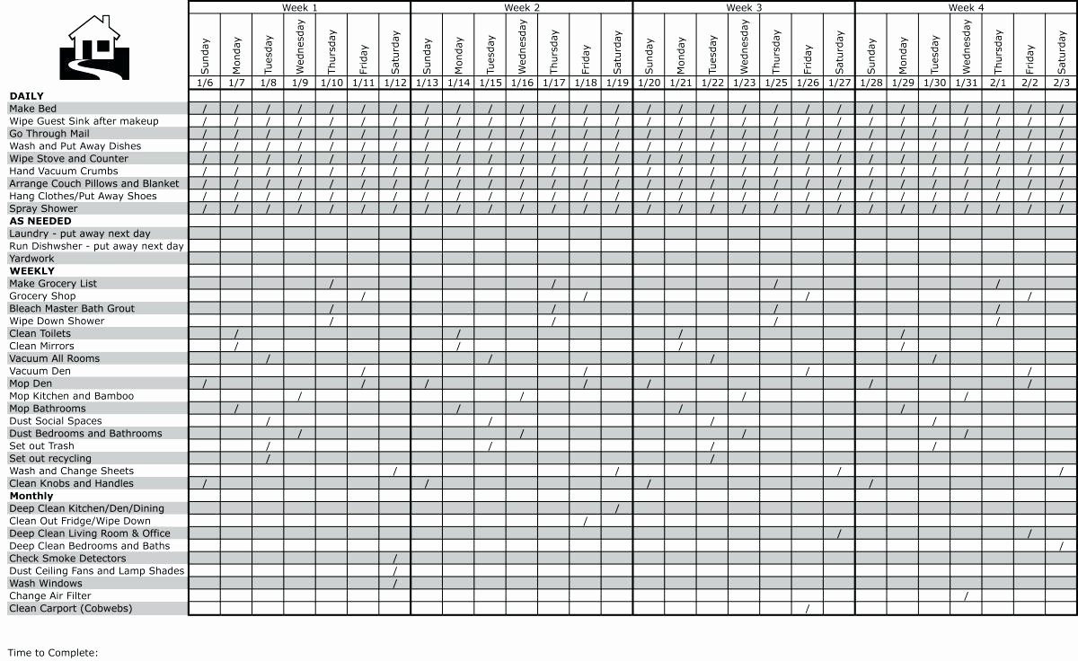 Master Schedule Template Elegant Master Cleaning Schedule Template