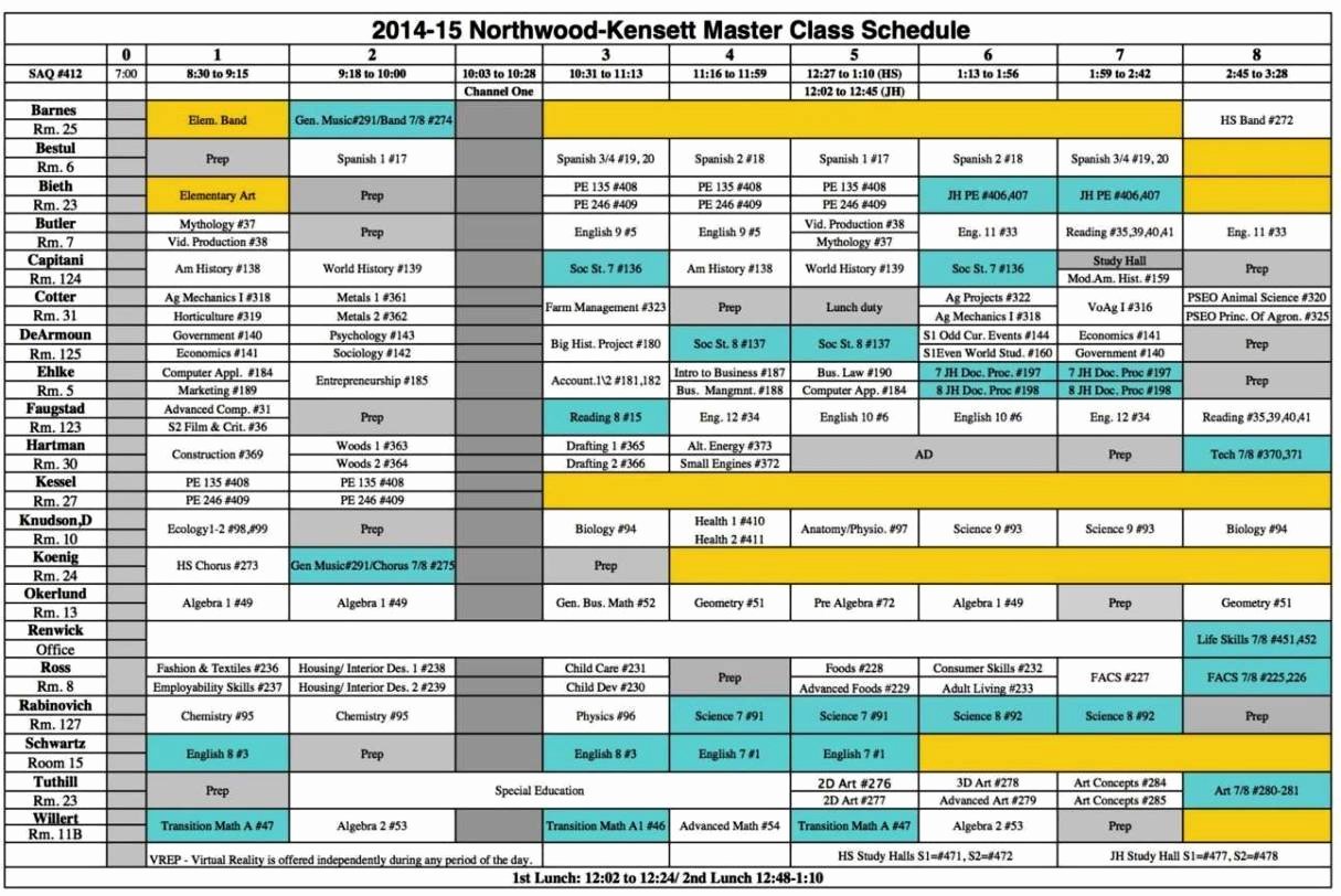 Master Schedule Template Unique High School Master Schedule Template Sampletemplatess