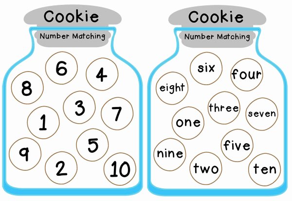 Matching Test Template Microsoft Word Beautiful Cookie Jar Number Matching Free Printable