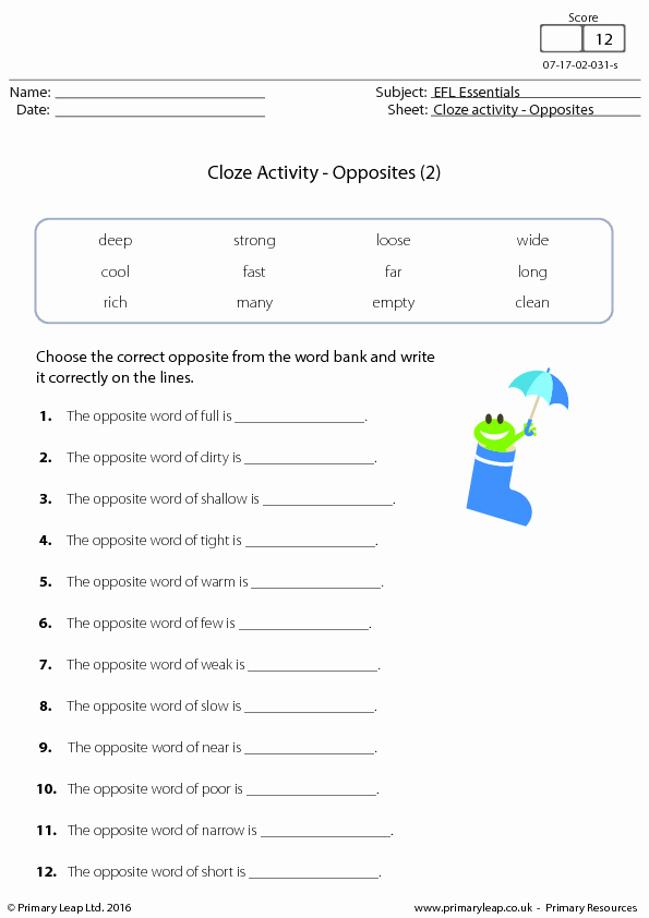 Matching Test Template Microsoft Word Inspirational 105 Free Opposites Worksheets