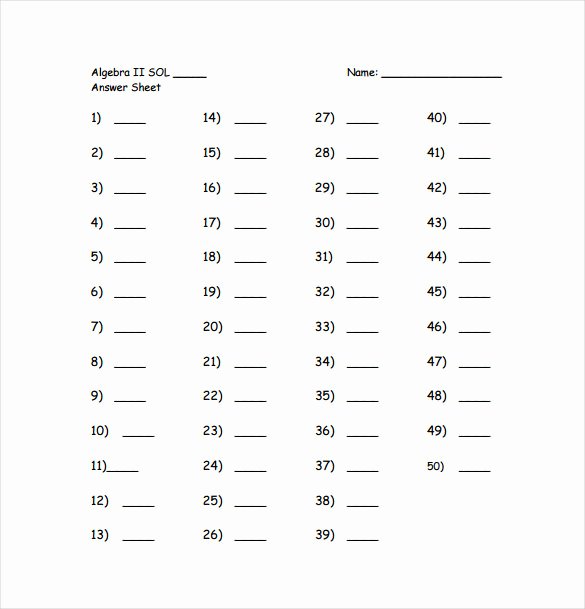 Matching Test Template Microsoft Word Unique Multiple Choice Answer Sheet Generator Free Printable