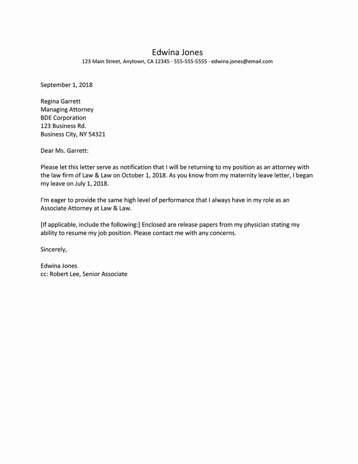 Maternity Leave Letter to Clients New Letter to Leave Work Financial Permission Sample