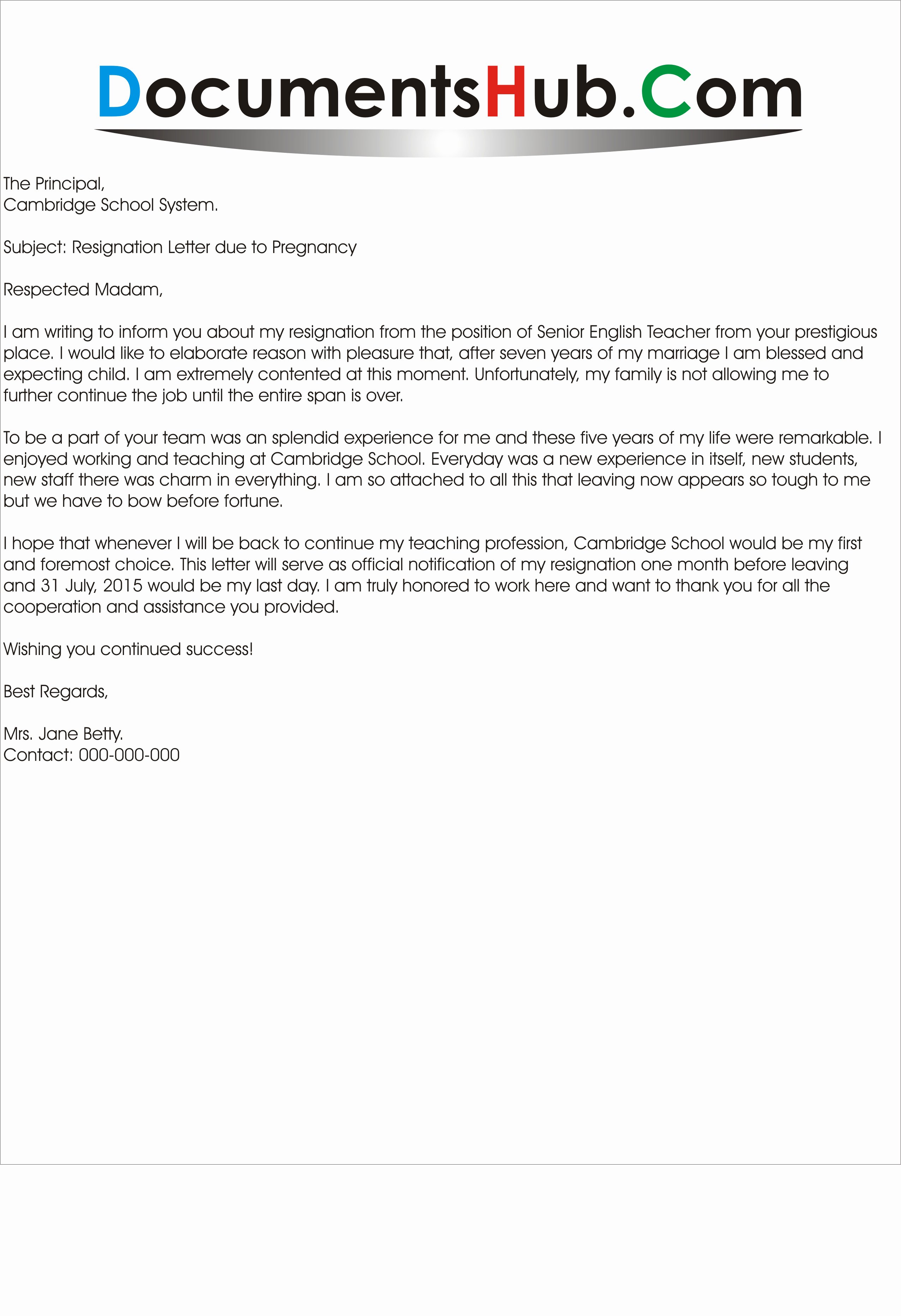 Maternity Leave Resignation Letter Elegant Resignation Letter after Extended Maternity Leave