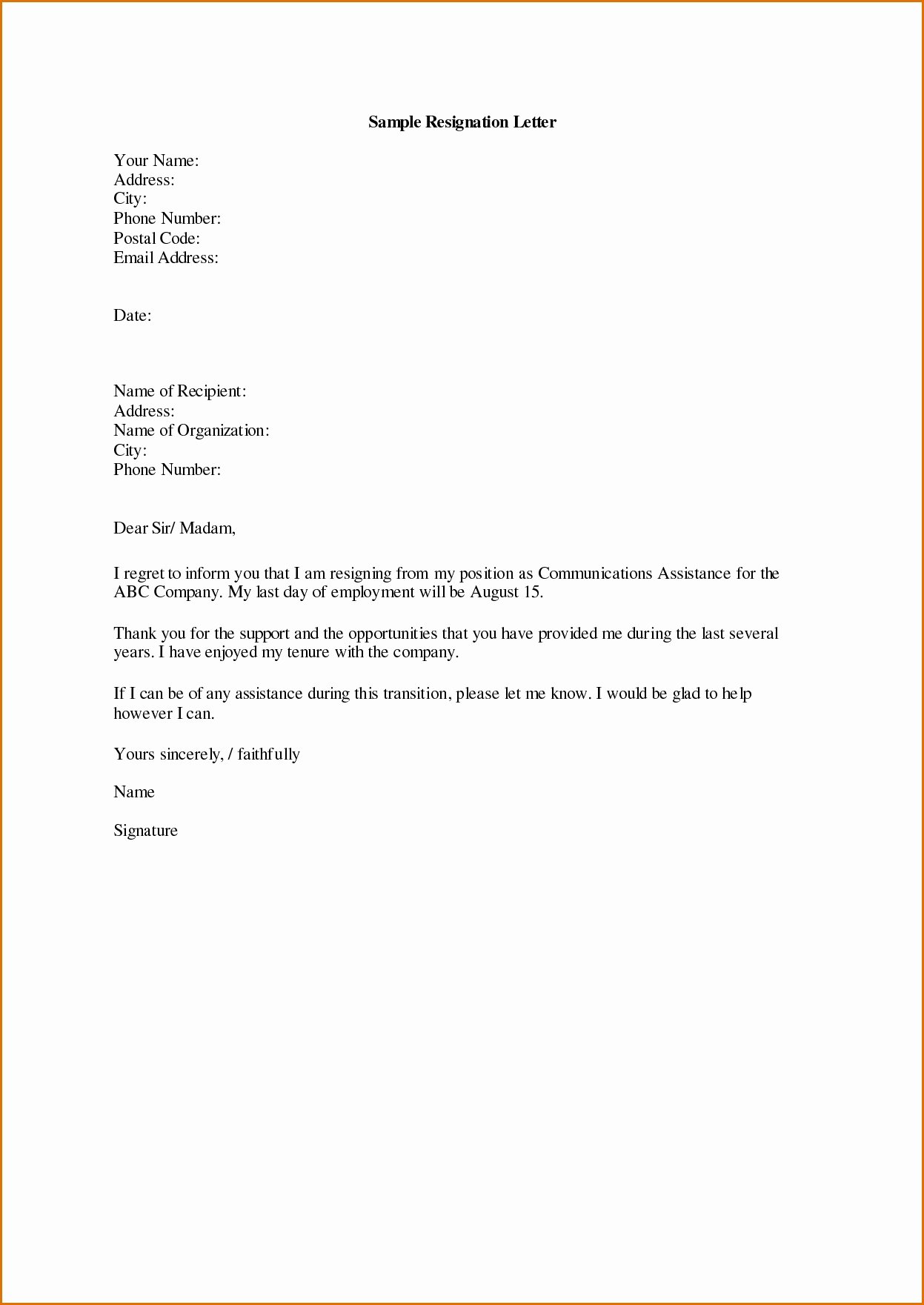 Maternity Leave Resignation Letter New Valid Template Letter Resignation Following Maternity