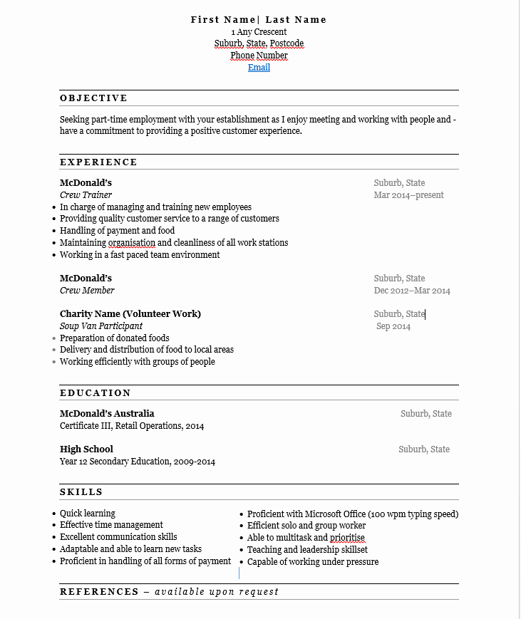 Mcdonalds Job Description Resume Elegant top 10 Mcdonalds Job Resume Samplebusinessresume