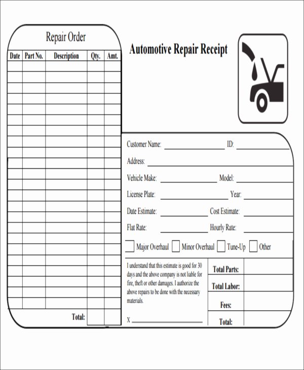 Mechanic Receipt Template Beautiful Templates – Page 197 – Puro Templates