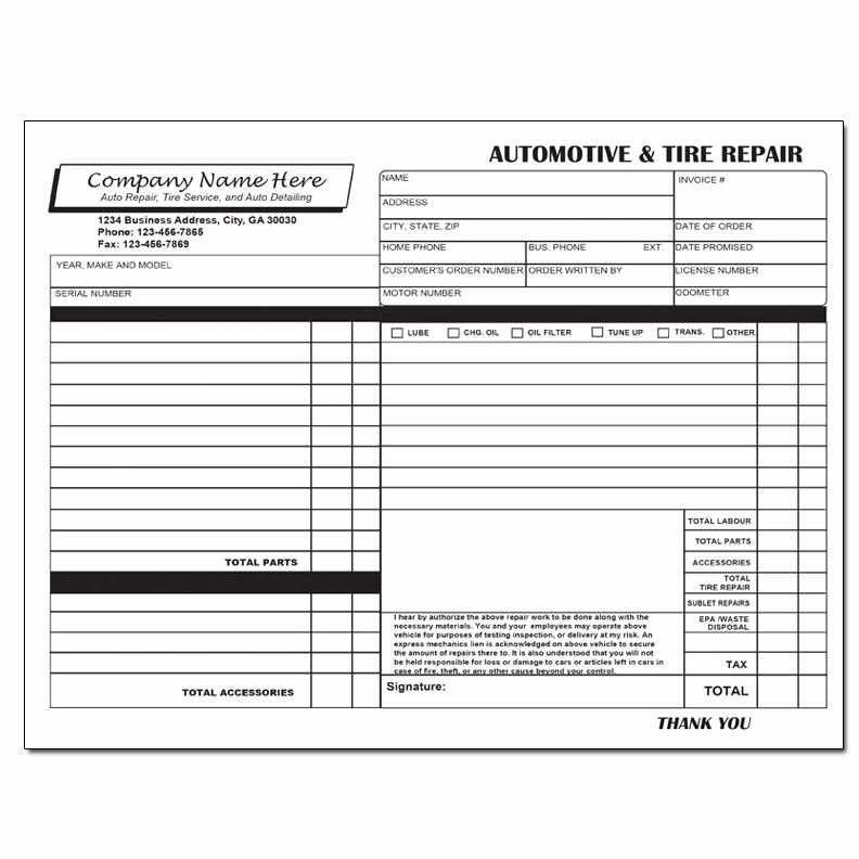 Mechanic Receipt Template Inspirational Cheap Auto Repair Invoice