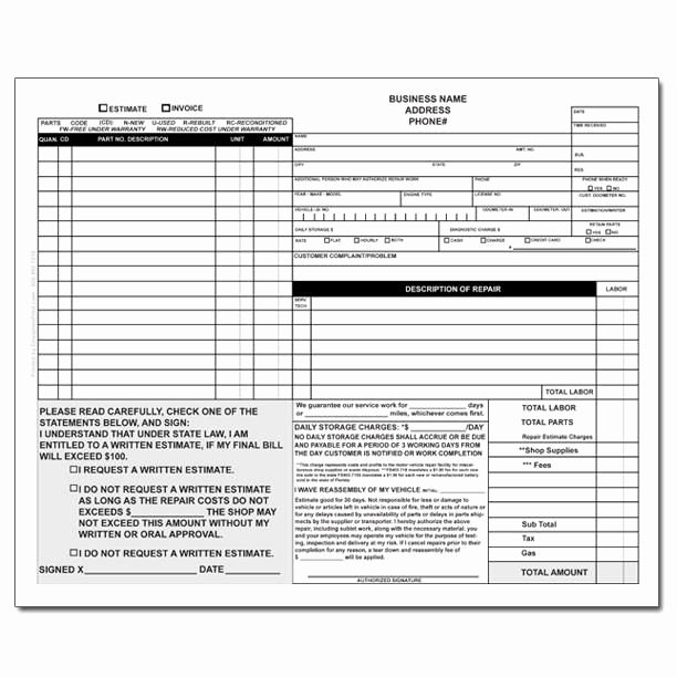 Mechanic Receipt Template New Pin by Small Business Promotions On Auto Service Invoice