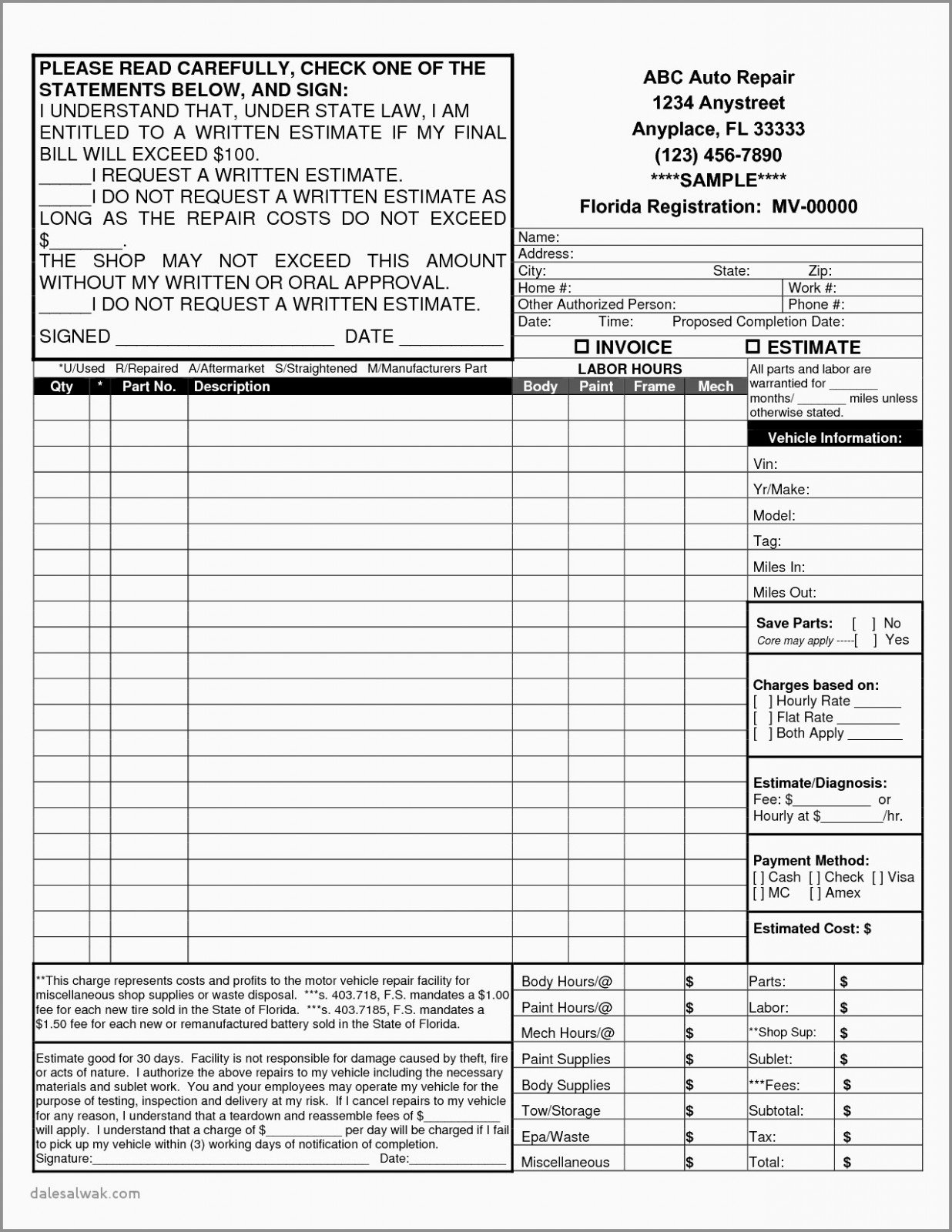 Mechanic Receipt Template New This is why Auto Service