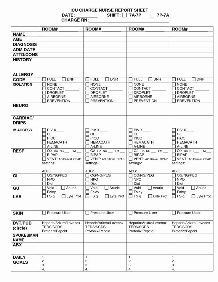 Med Surg Report Sheet Beautiful Brain Sheets for New Nurses