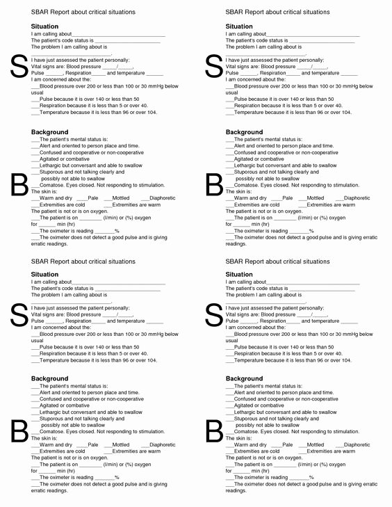 Med Surg Report Sheet Elegant Sbar Report Sheet Template Sbar Pinterest