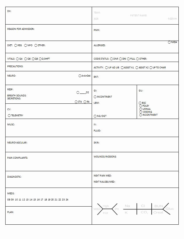 Med Surg Report Sheet New 17 Best Nurse Report Sheet Images On Pinterest