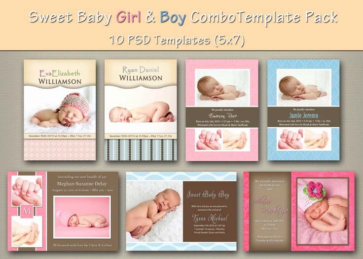 Media Announcement Template Lovely Instant Download Baby Boy and Girl Birth Announcement