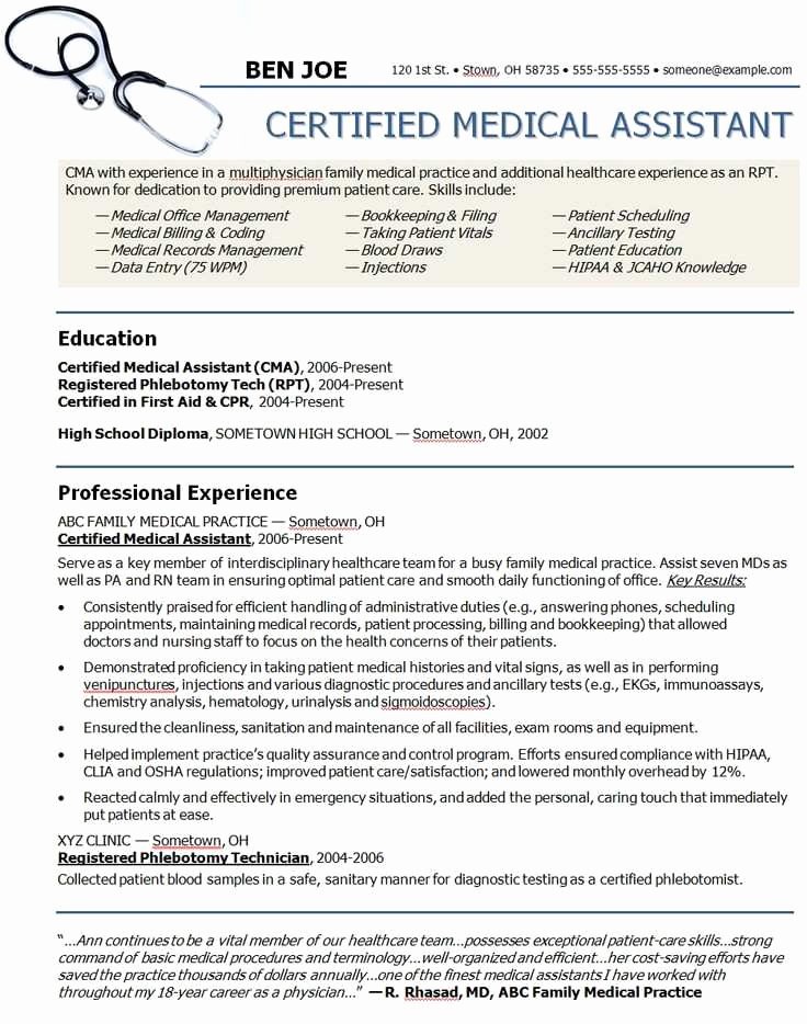 Medical assistant Externship Resume Luxury 15 Perfect Medical assistant Resumes Qa U – Resume