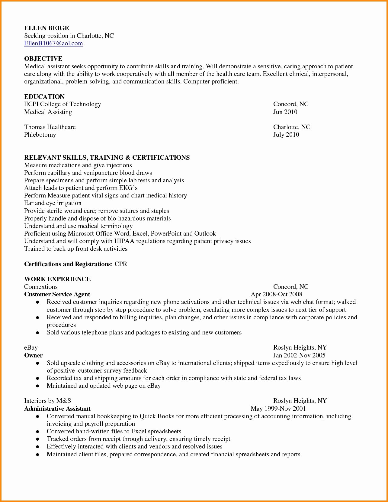 Medical assistant Externship Resume New Resume for Medical assistant Objective Externship Skills