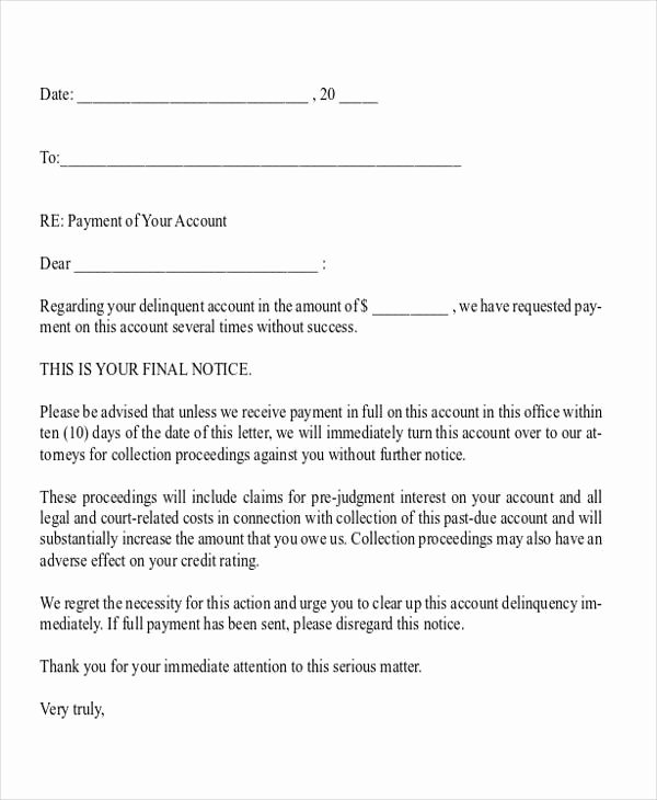 Medical Collection Letter Final Notice Unique 43 Collection Letter Examples Google Docs Ms Word