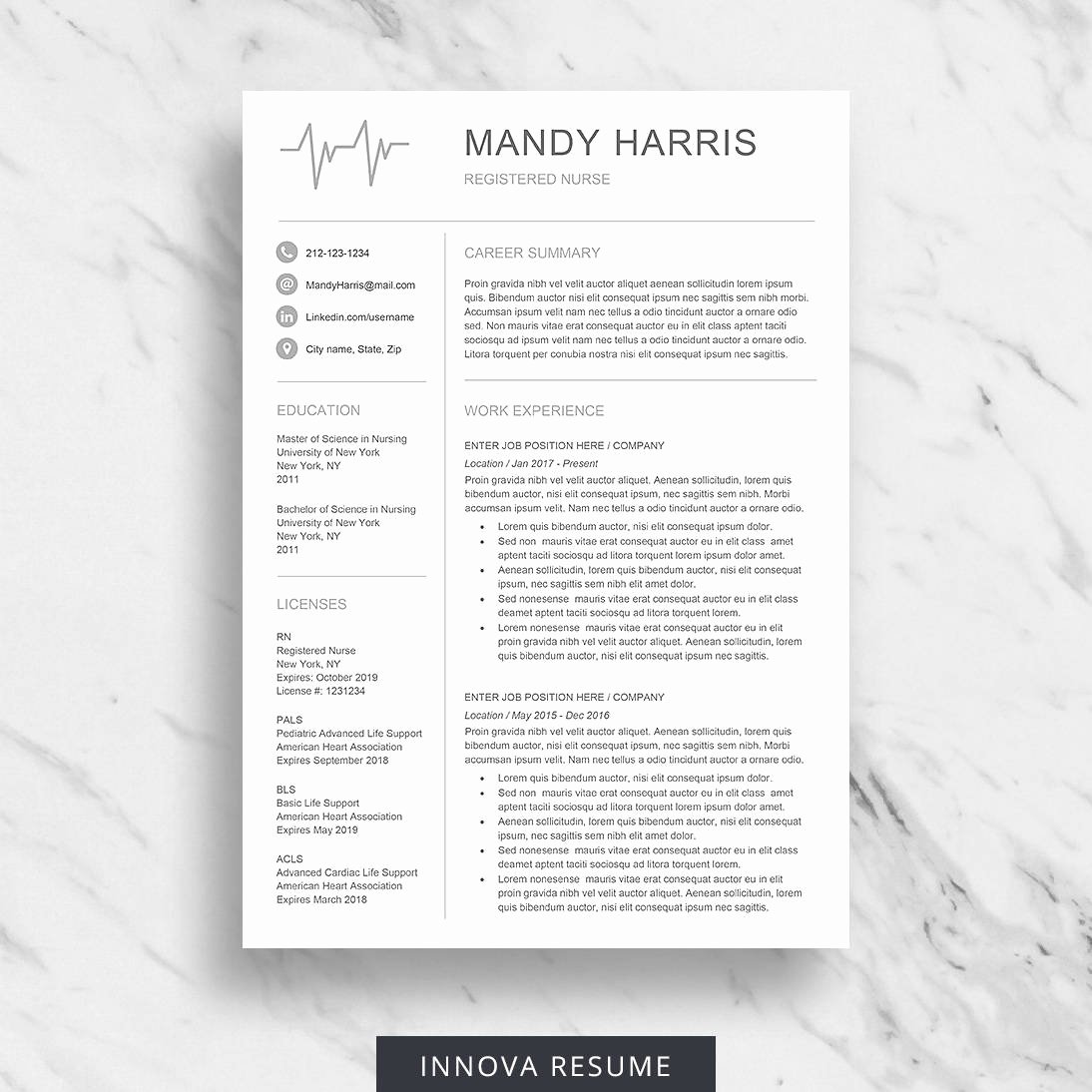 Medical Cv Template Word Awesome Nurse Resume Template for Word Medical Resume Download