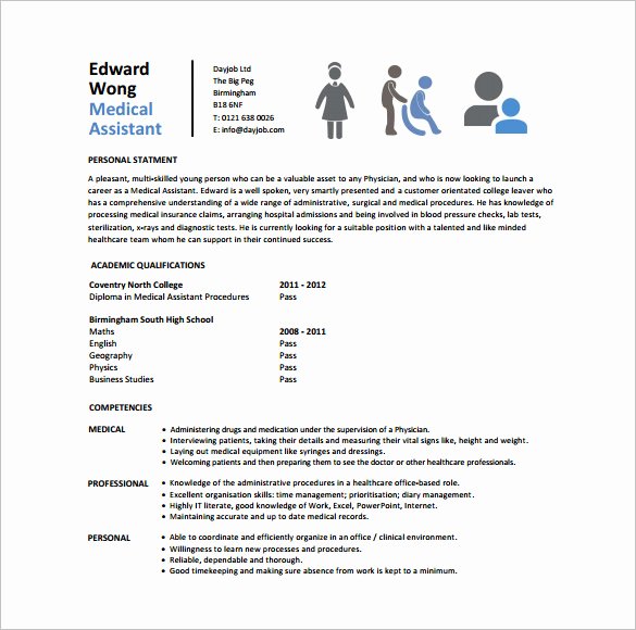 Medical Cv Template Word Inspirational 7 Medical assistant Resume Templates Doc Excel Pdf