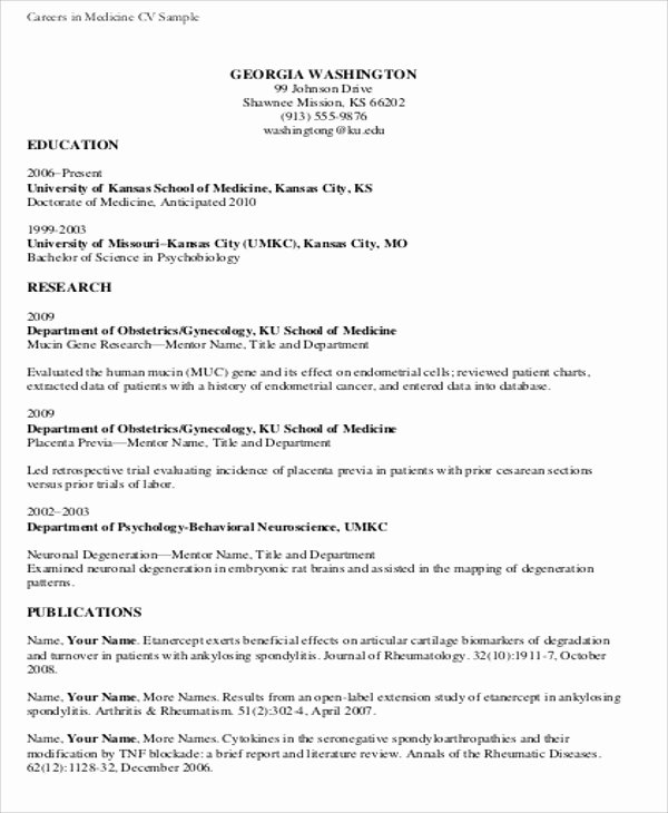 Medical Cv Template Word Unique Medical Student Cv Sample 7 Examples In Word Pdf