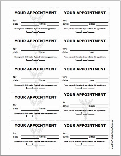 Medical Office Appointment Scheduling Template Unique Patient Appointment Cards Template