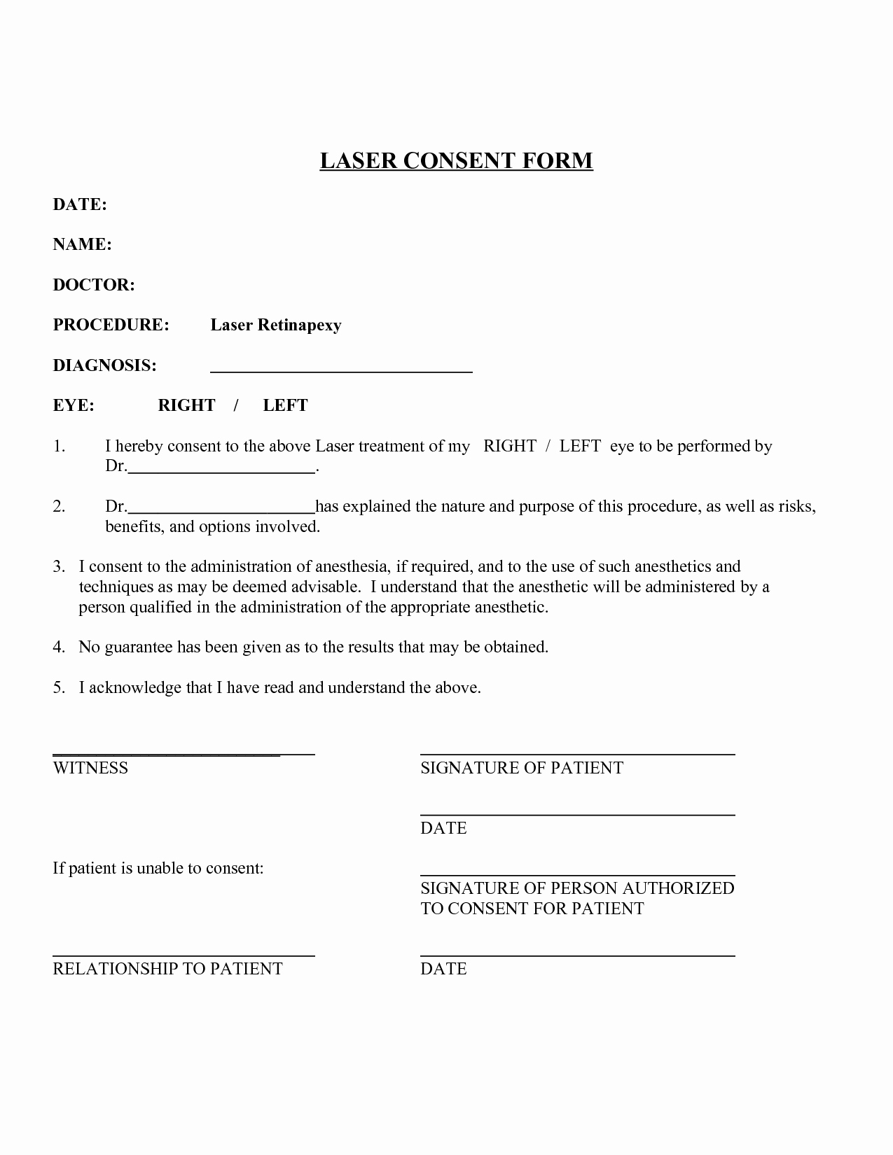 Medical Procedure Consent form Template Awesome Minor Surgery Consent form Template