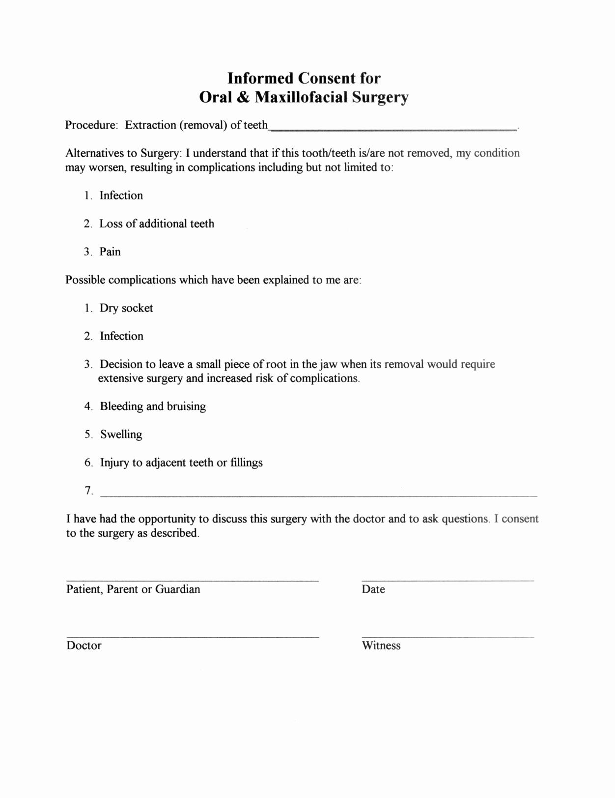 Medical Procedure Consent form Template Awesome Surgery Informed Consent form Template