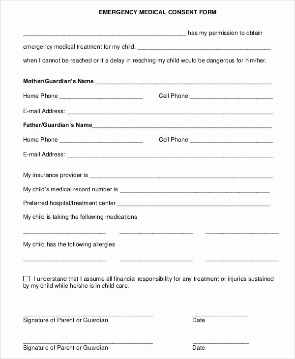 Medical Procedure Consent form Template Fresh 8 Sample Consent forms
