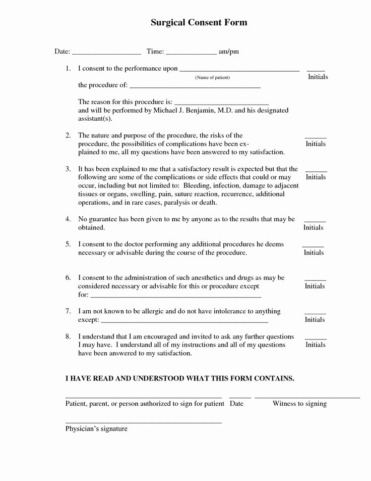 Medical Procedure Consent form Template Luxury 21 Best Consent form Images On Pinterest
