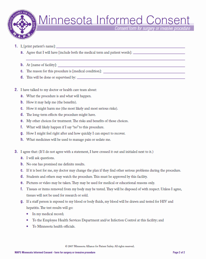 Medical Procedure Consent form Template Luxury Informed Consent Maps