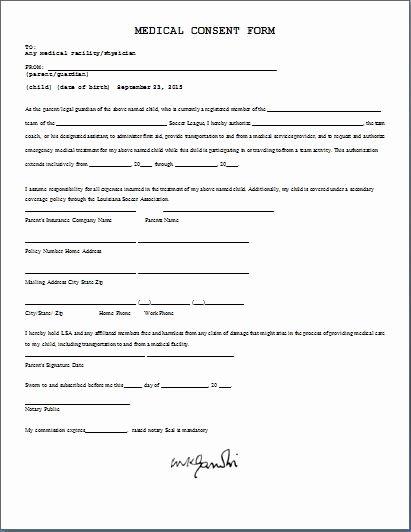 Medical Procedure Consent form Template Luxury Medical Consent form Daily Medical forms