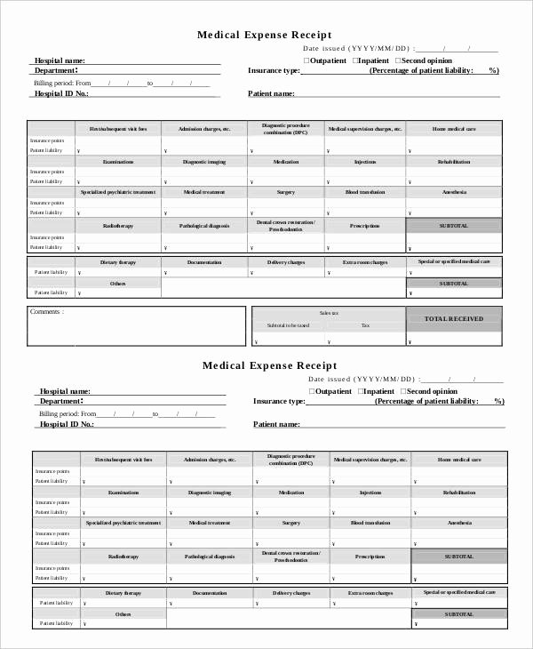 Medical Receipt Template Best Of 4 Expense Receipt Templates Free Sample Example format