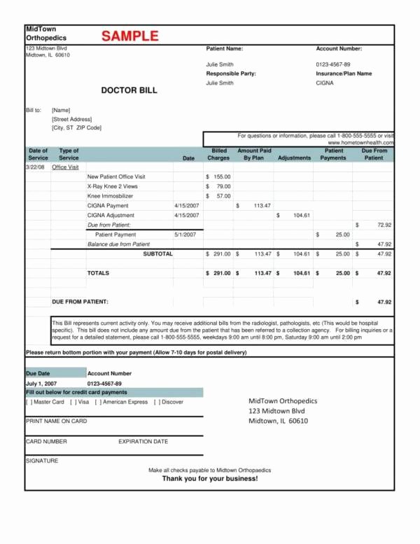 Medical Receipt Template Fresh 11 Medical Bill Receipt Template Pdf Word Excel