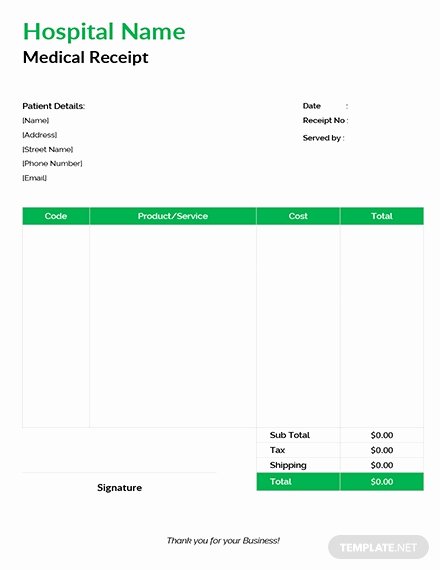 Medical Receipt Template Fresh Medical Receipt Template Download 74 Receipts In Word