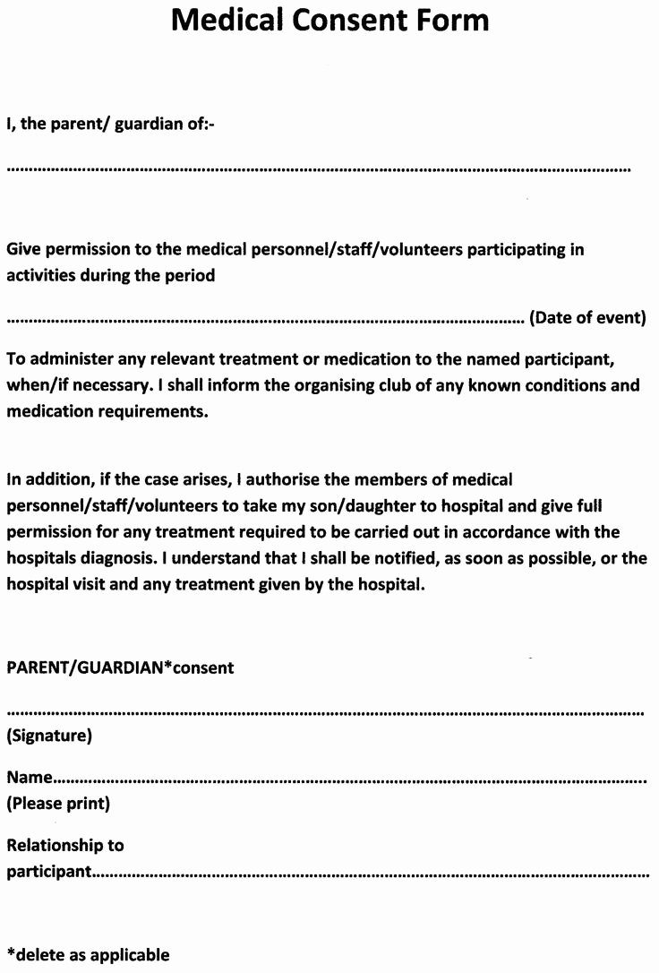 Medical Release form for Babysitter Awesome 10 Best Sample forms Images On Pinterest