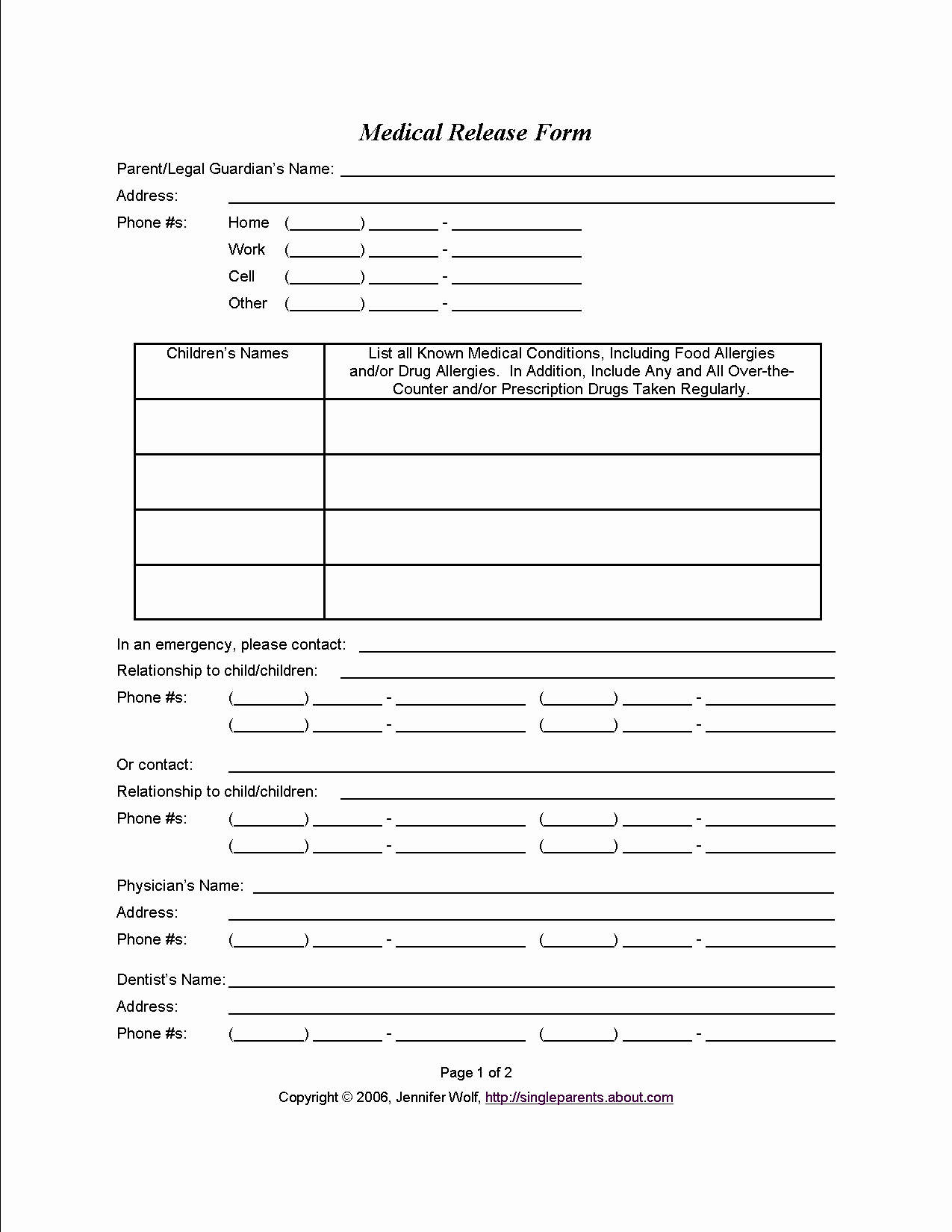 Medical Release form for Babysitter Awesome Medical Consent form when You Might Need E