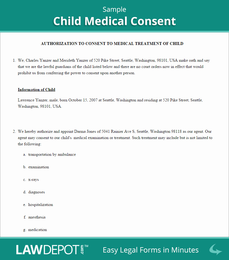 Medical Release form for Babysitter Elegant Child Temporary Medical Consent form Music Search Engine