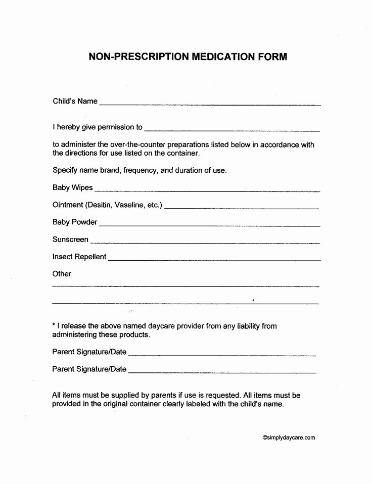 Medical Release form for Babysitter Lovely Free Child Care forms to Make Starting Your Daycare even