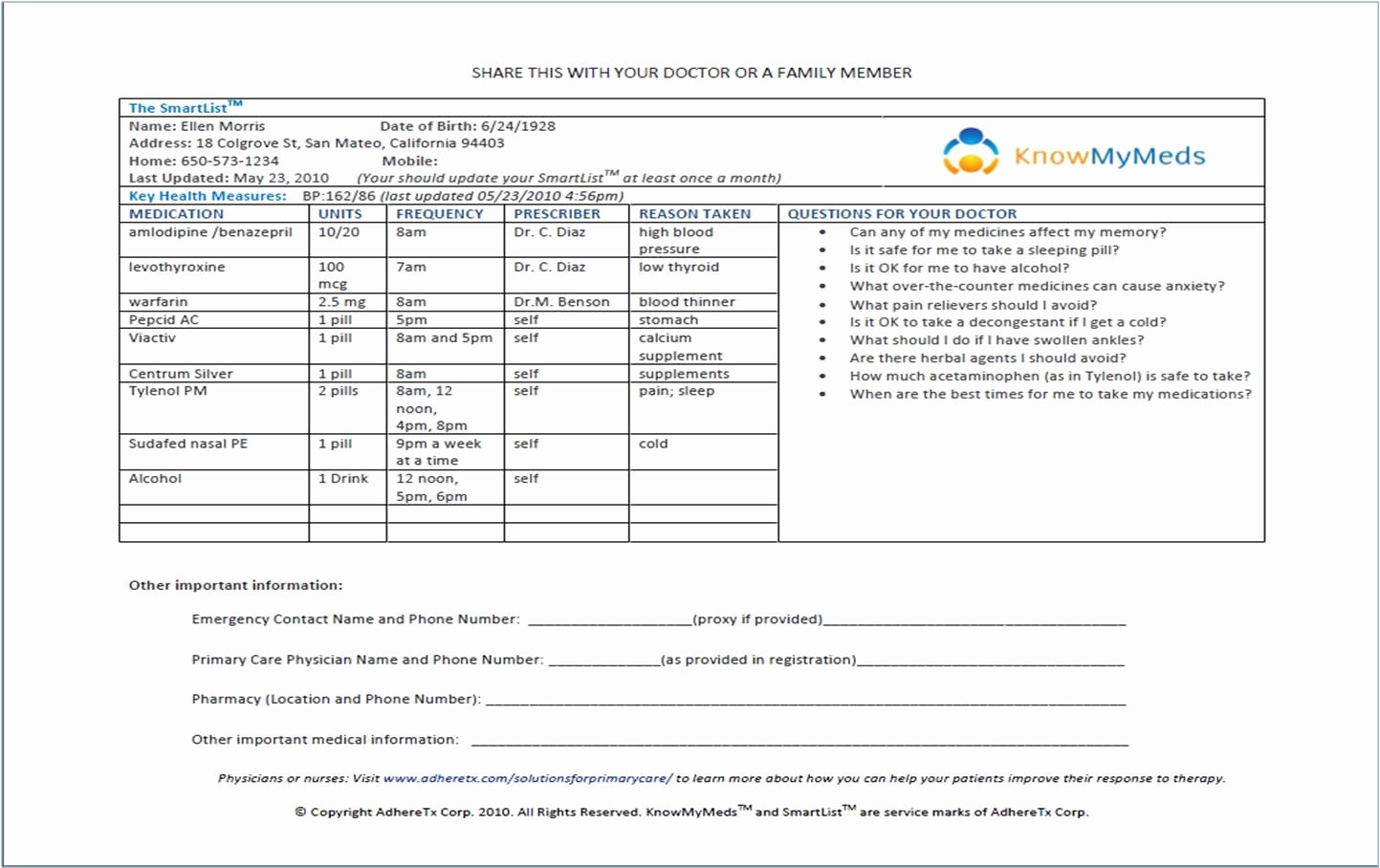 Medication Card Template Awesome 7 Best Of Printable Medication List Card Free