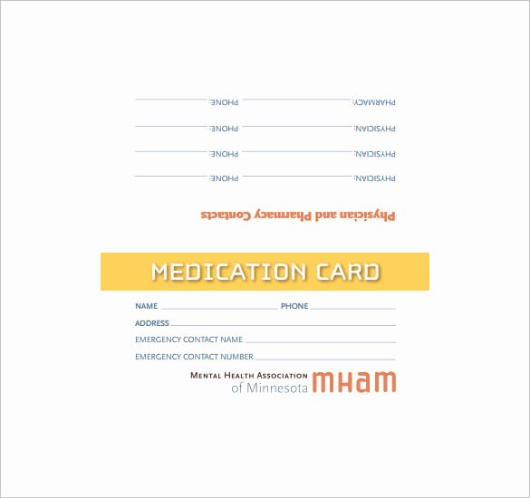 Medication Card Template Luxury 83 Card Templates Doc Excel Ppt Pdf Psd Ai Eps