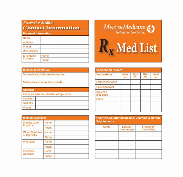 Medication Card Template Unique 8 Medication Card Templates Doc Pdf