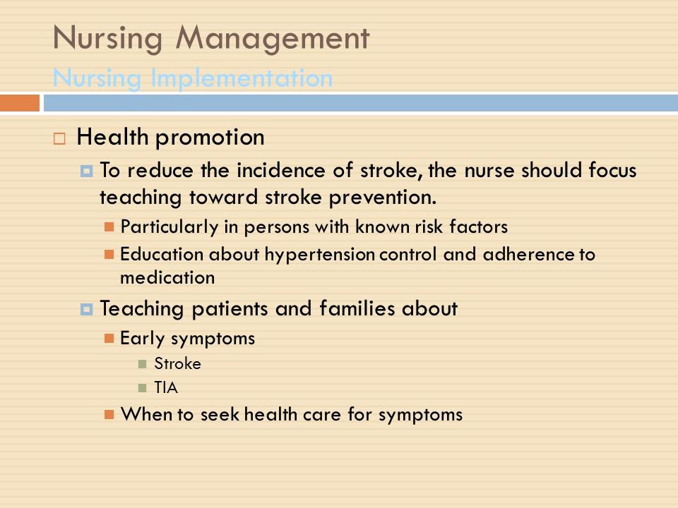 Medication Teaching Plan Best Of Stroke Nursing Management Ppt