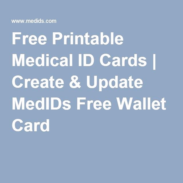 Medication Wallet Card Template Beautiful Free Printable Medical Id Cards