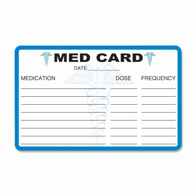 Medication Wallet Card Template Best Of Tabbies Medical Information Card Quickship