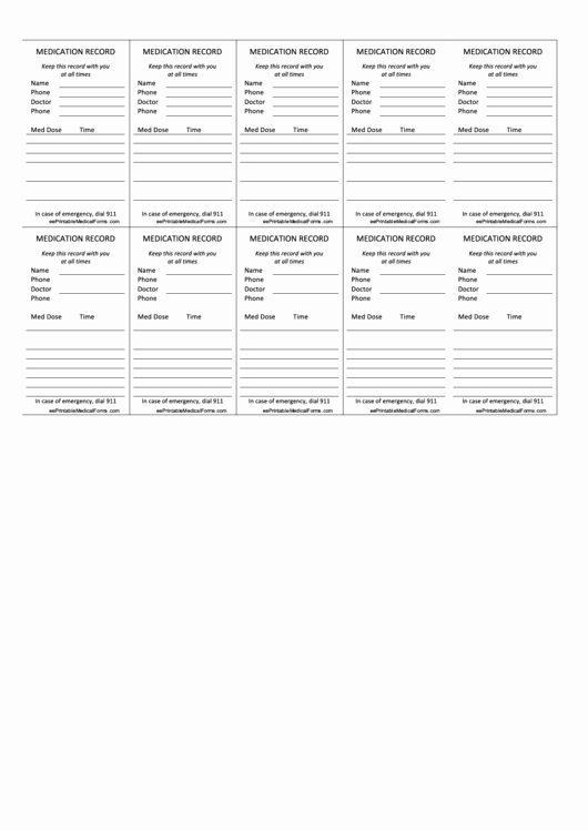 Medication Wallet Card Template Best Of Wallet Sized Medication Record Card Printable Pdf