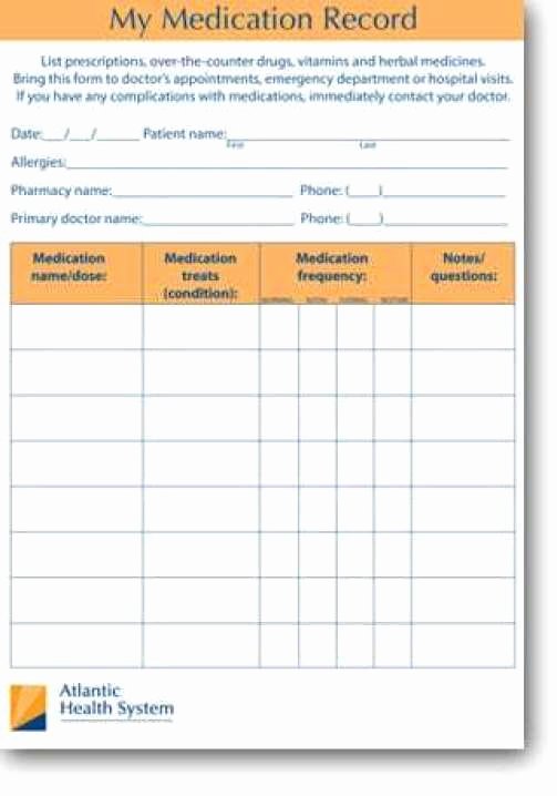 Medication Wallet Card Template Elegant 5 Patient Medication Log Templates – Word Templates