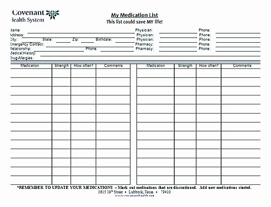 Medication Wallet Card Template Lovely Medication List Template for Better Health and Medical